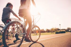 people cycling together